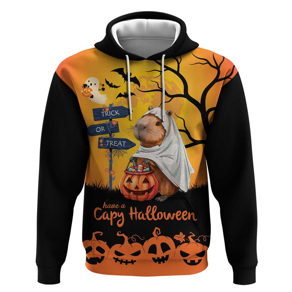 Happy Capy-Boo-Ra Hoodie Capybara Ghost Trick or Treat LT9