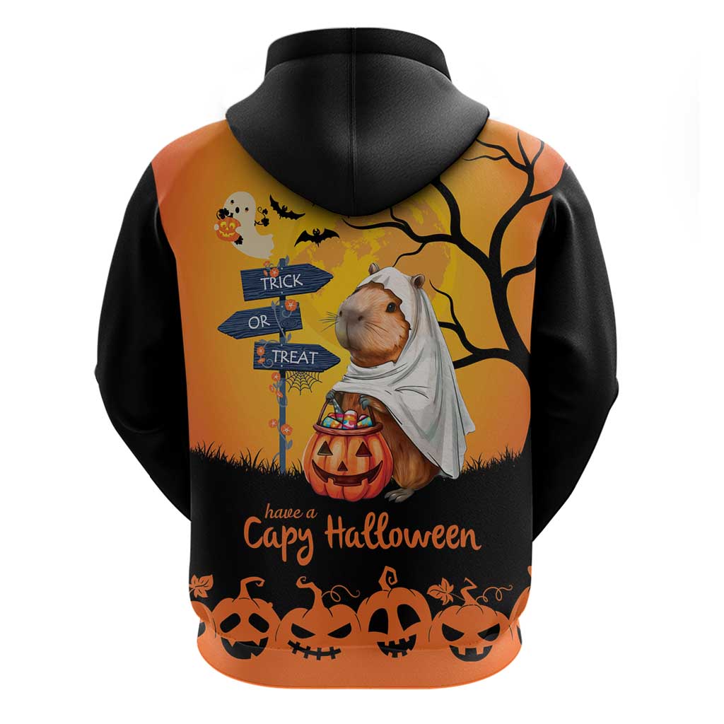 Happy Capy-Boo-Ra Hoodie Capybara Ghost Trick or Treat LT9