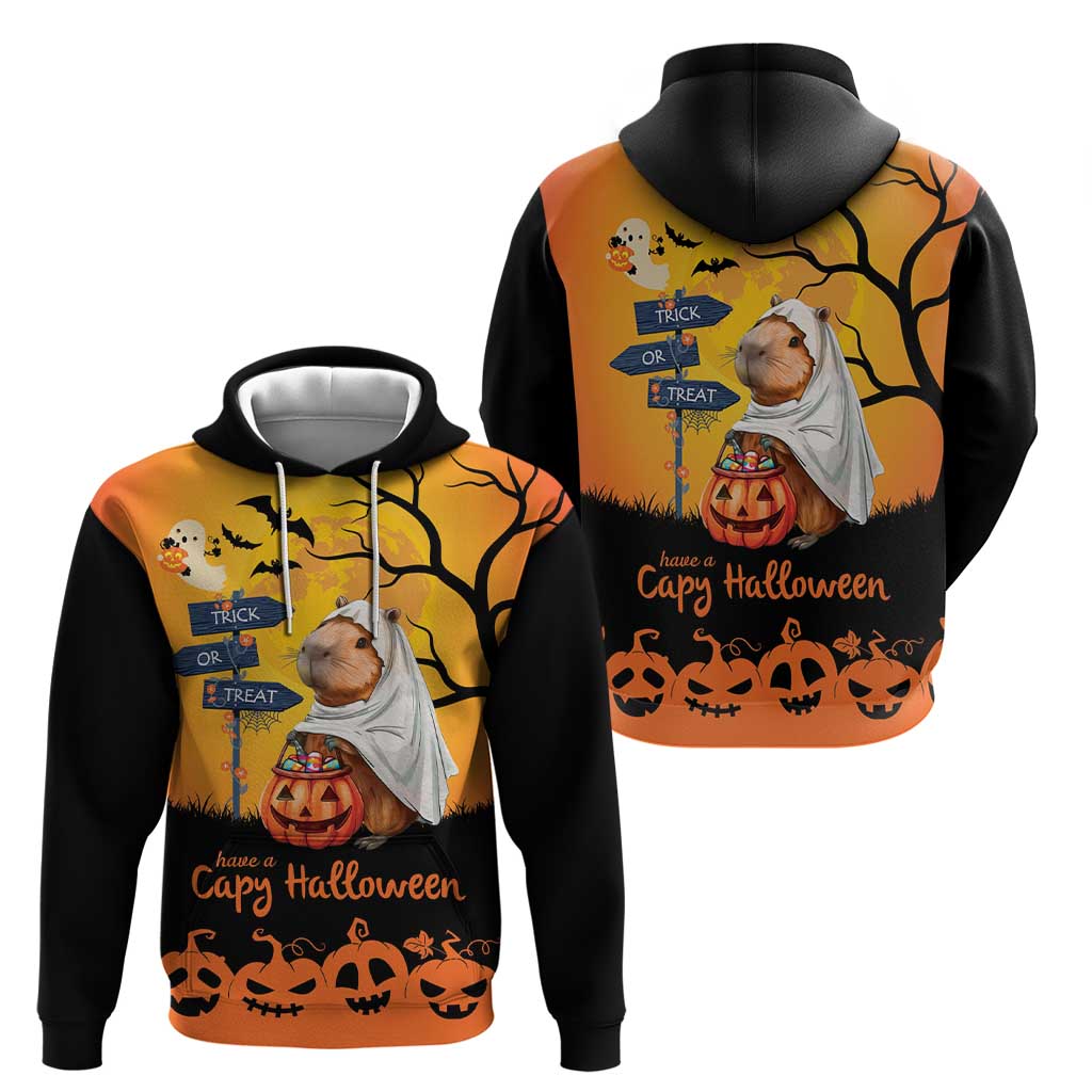 Happy Capy-Boo-Ra Hoodie Capybara Ghost Trick or Treat LT9
