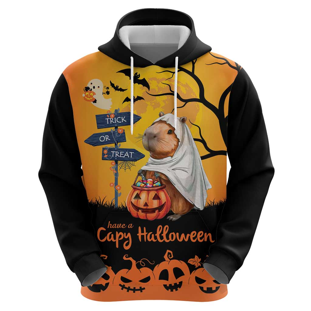 Happy Capy-Boo-Ra Hoodie Capybara Ghost Trick or Treat LT9