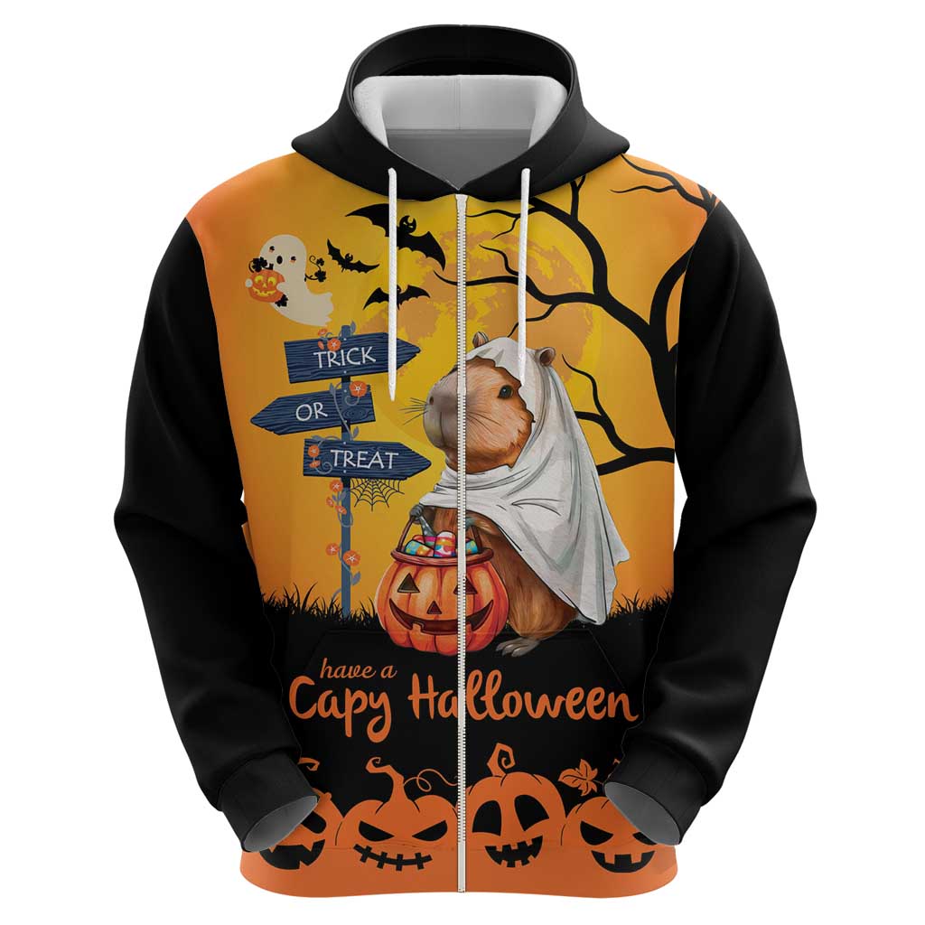 Happy Capy-Boo-Ra Hoodie Capybara Ghost Trick or Treat LT9