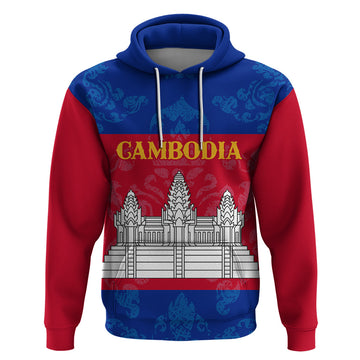 Personalised Cambodia Hoodie With Simple Flag Style LT9