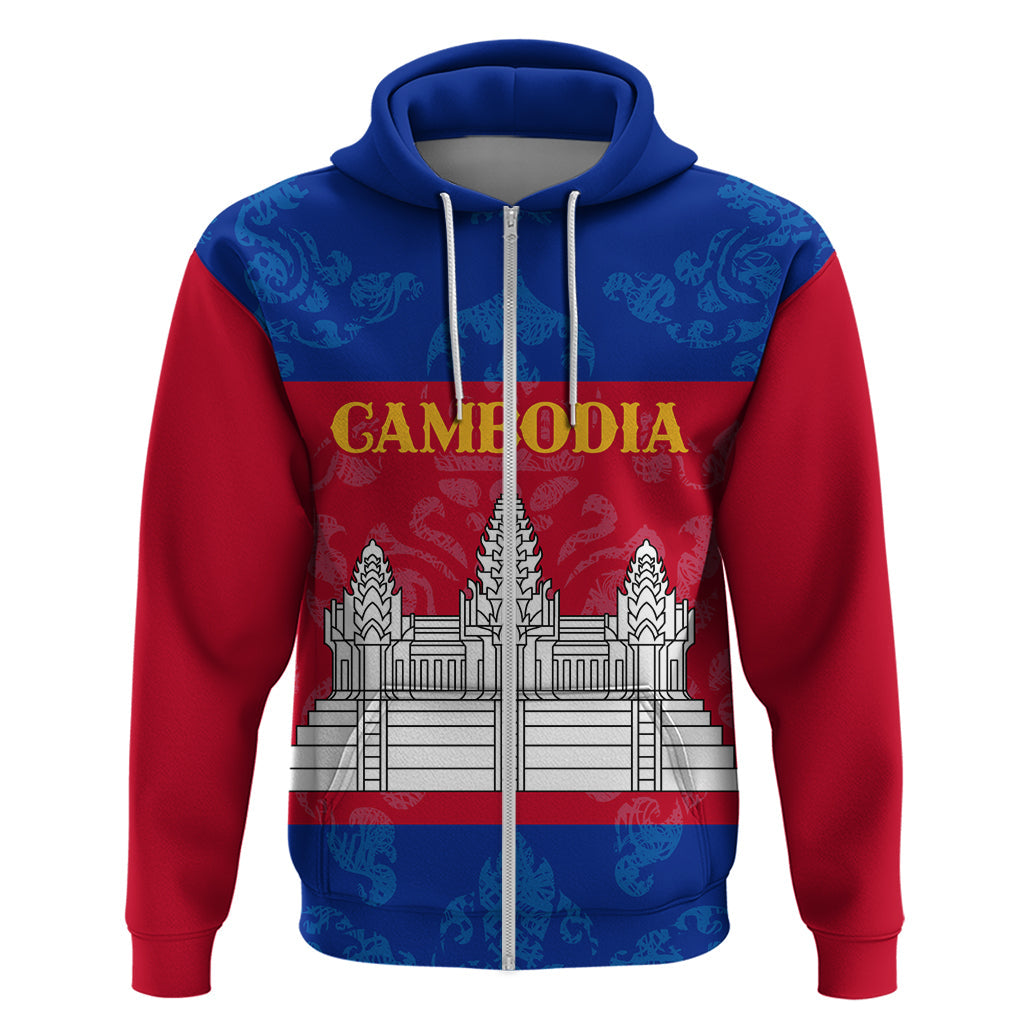 Personalised Cambodia Hoodie With Simple Flag Style LT9