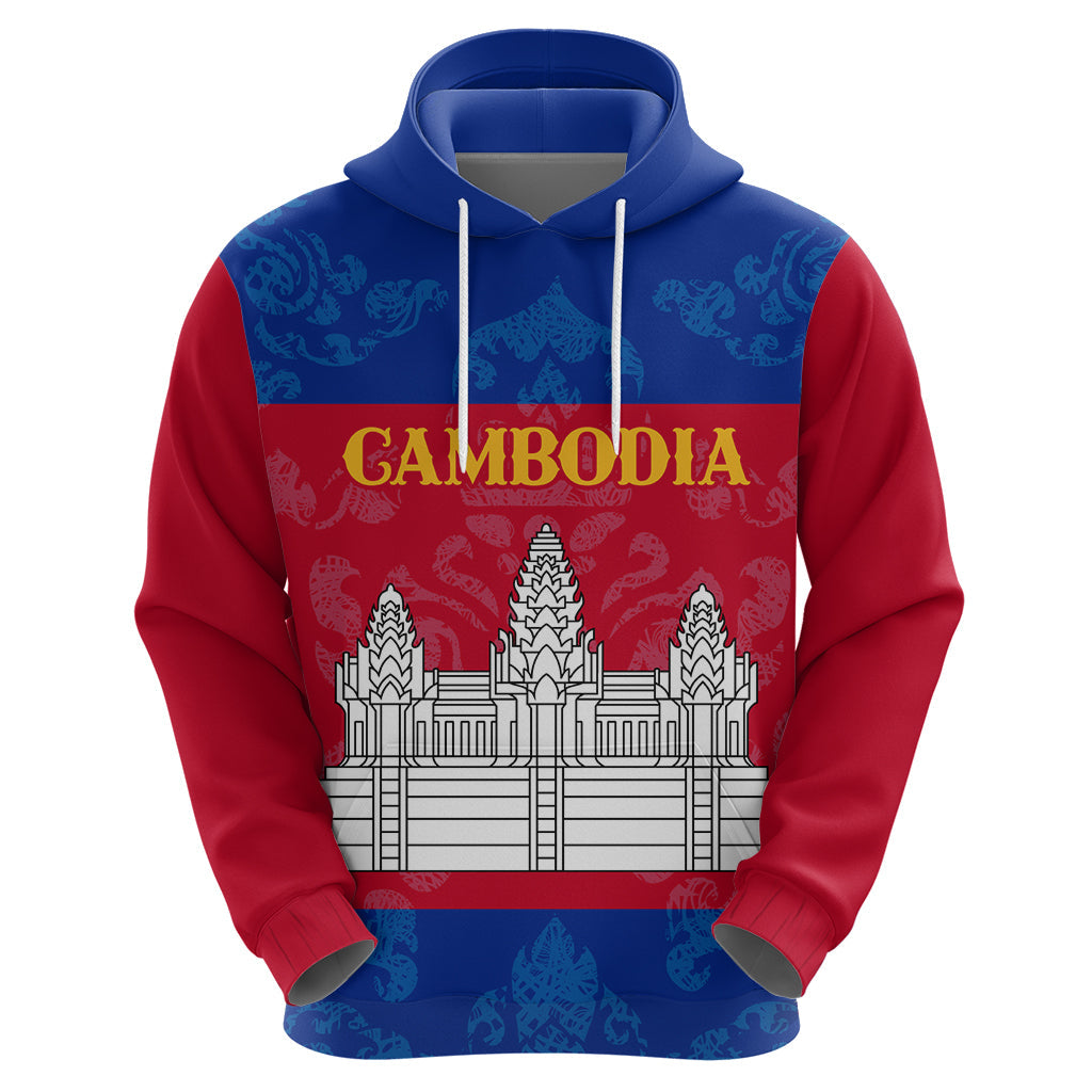 Personalised Cambodia Hoodie With Simple Flag Style LT9