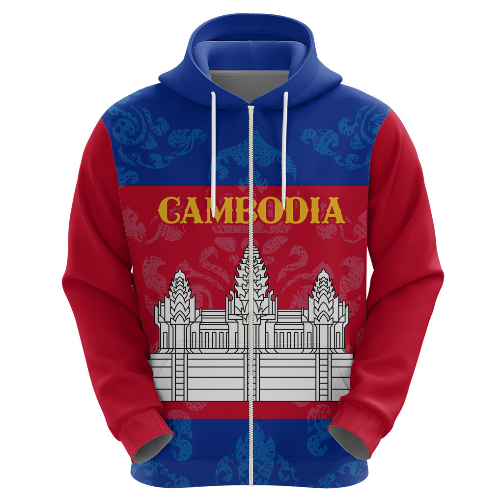 Personalised Cambodia Hoodie With Simple Flag Style LT9