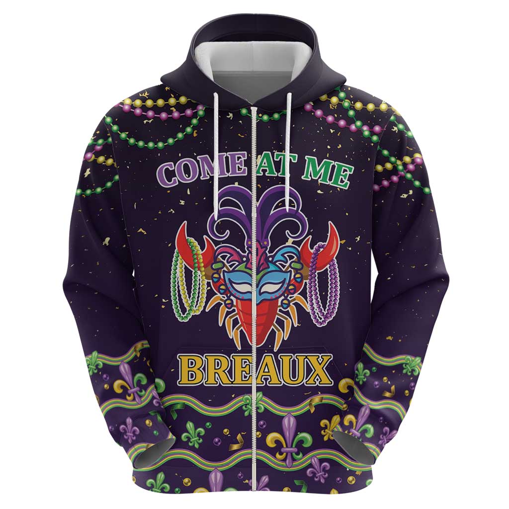 Come At Me Breaux Crawfish Beads Hoodie Mardi Gras Carnival LT9