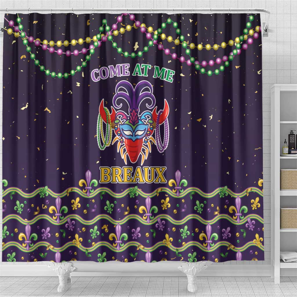 Come At Me Breaux Crawfish Beads Shower Curtain Mardi Gras Carnival LT9