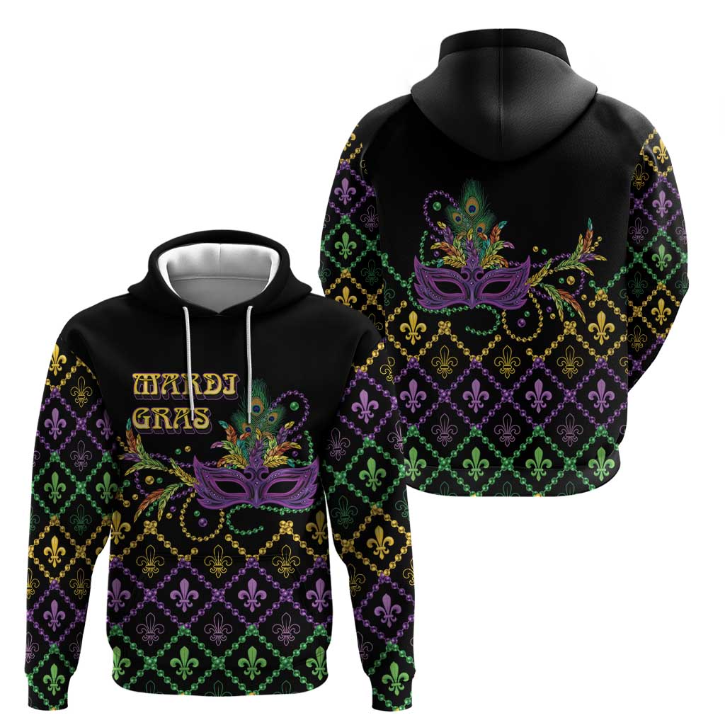 Mardi Gras Carnival Hoodie Geometric Pattern Vintage LT9