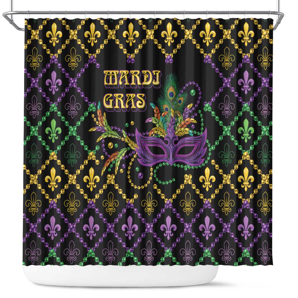 Mardi Gras Carnival Shower Curtain Geometric Pattern Vintage LT9