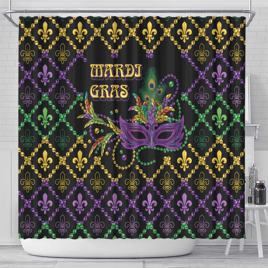 Mardi Gras Carnival Shower Curtain Geometric Pattern Vintage LT9