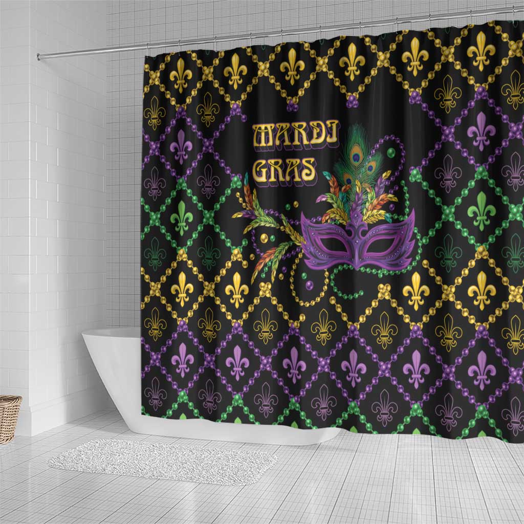 Mardi Gras Carnival Shower Curtain Geometric Pattern Vintage LT9