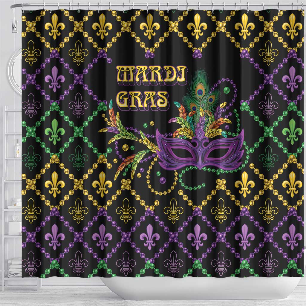 Mardi Gras Carnival Shower Curtain Geometric Pattern Vintage LT9