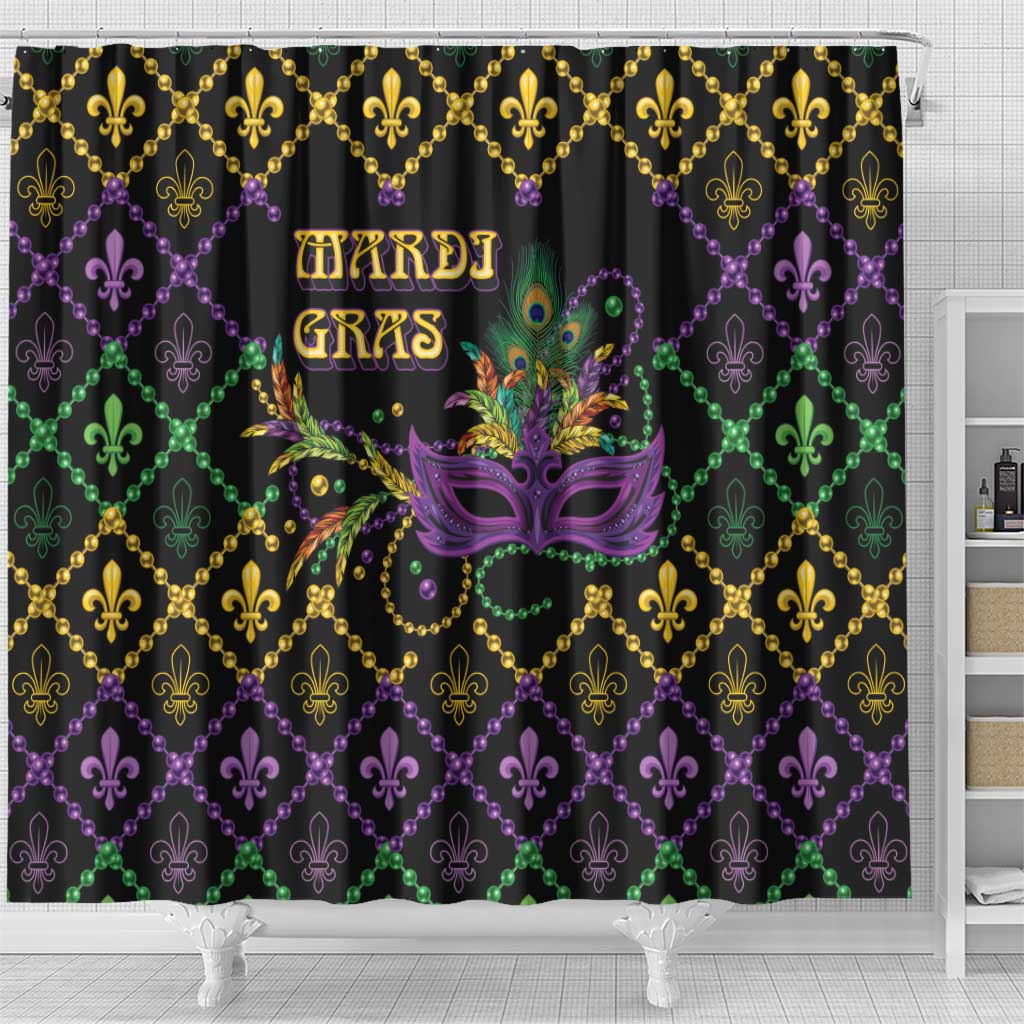 Mardi Gras Carnival Shower Curtain Geometric Pattern Vintage LT9