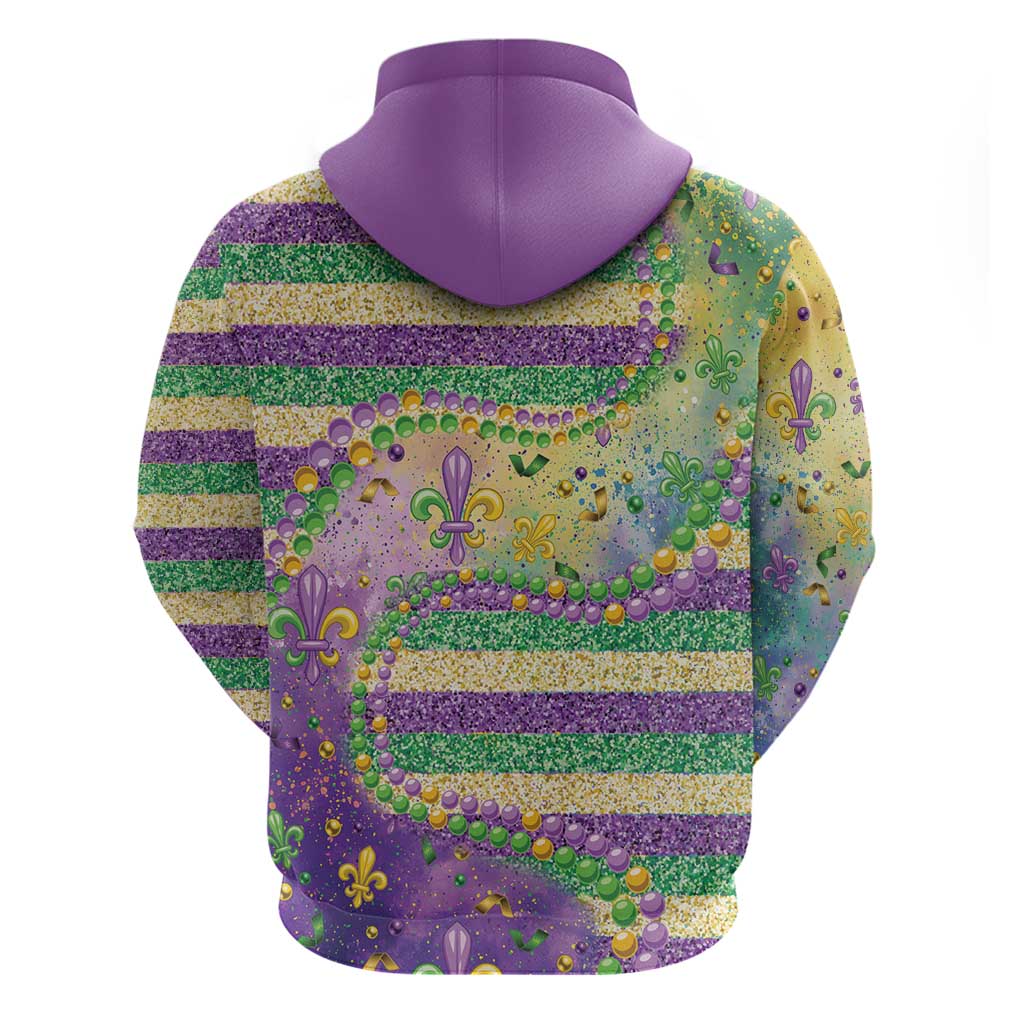 Mardi Gras Fleur De Lis Hoodie With Beads Glitter Pattern LT9