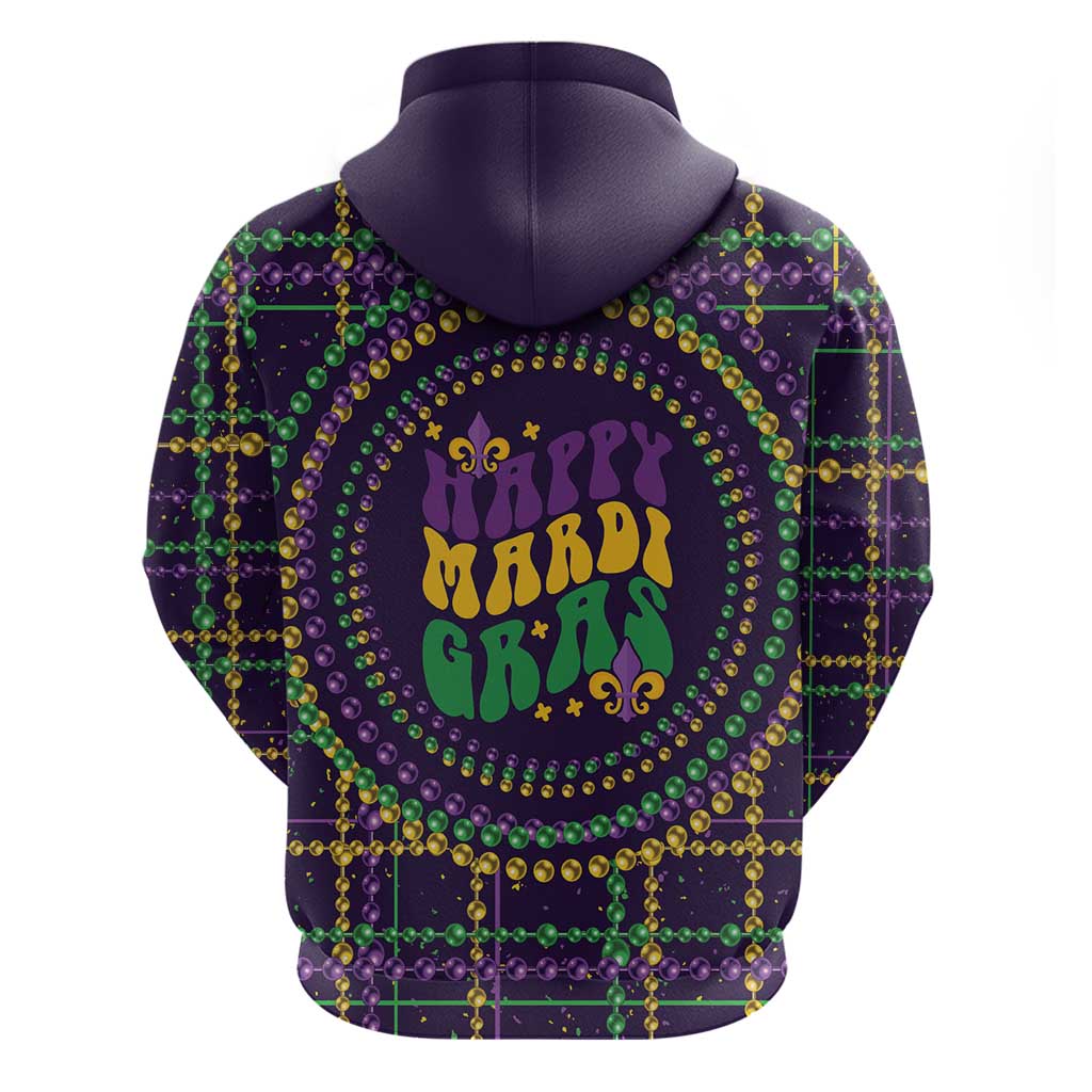 Mardi Gras Gnome Hoodie Beads Fleur de lis Symbol LT9