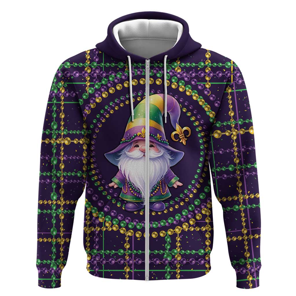 Mardi Gras Gnome Hoodie Beads Fleur de lis Symbol LT9