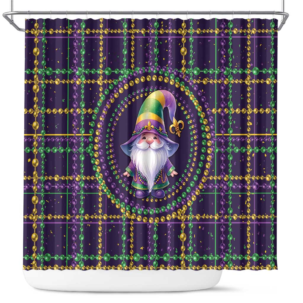 Mardi Gras Gnome Shower Curtain Beads Fleur de lis Symbol LT9