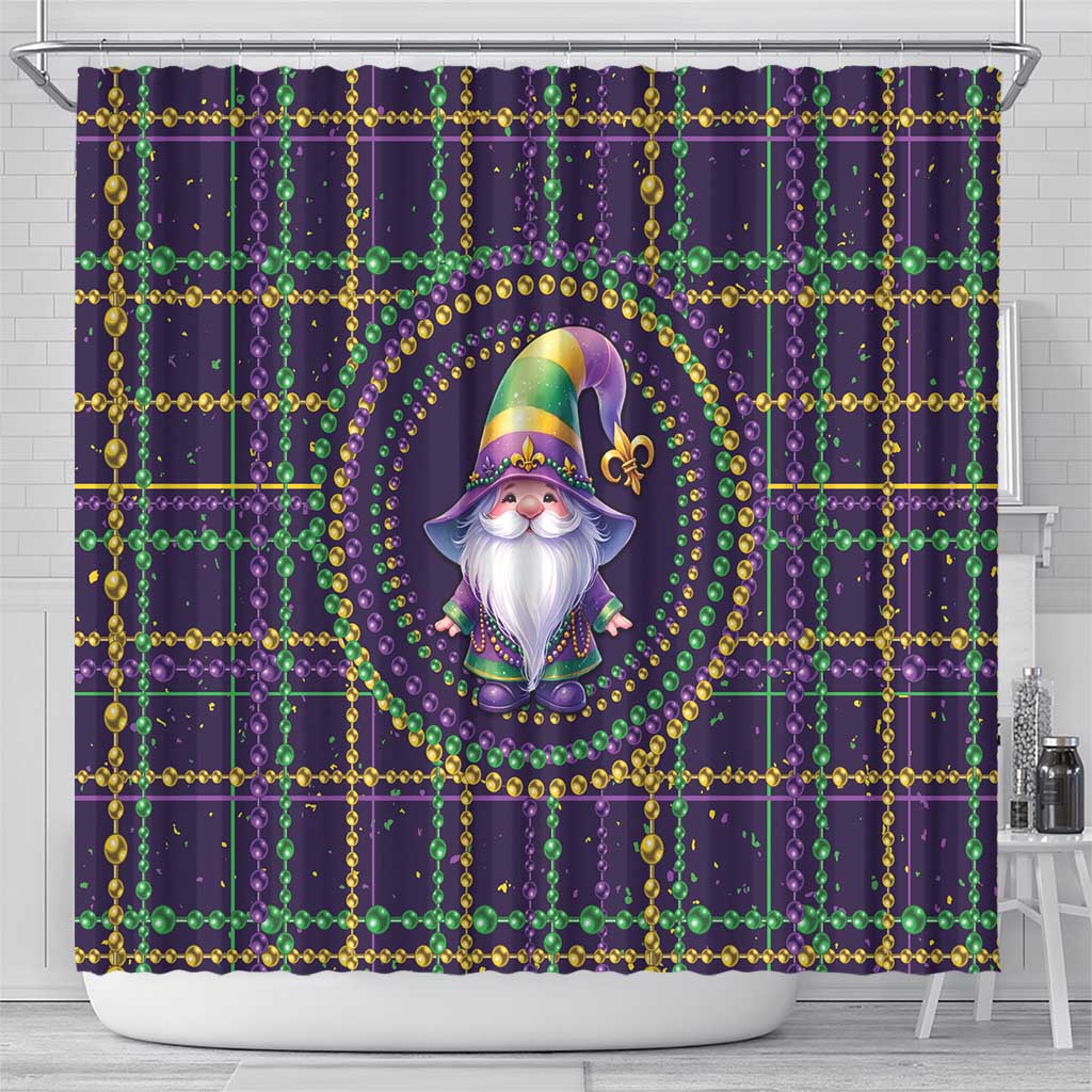 Mardi Gras Gnome Shower Curtain Beads Fleur de lis Symbol LT9