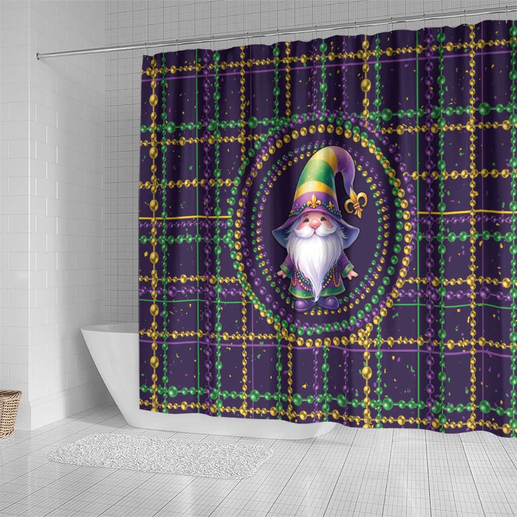 Mardi Gras Gnome Shower Curtain Beads Fleur de lis Symbol LT9