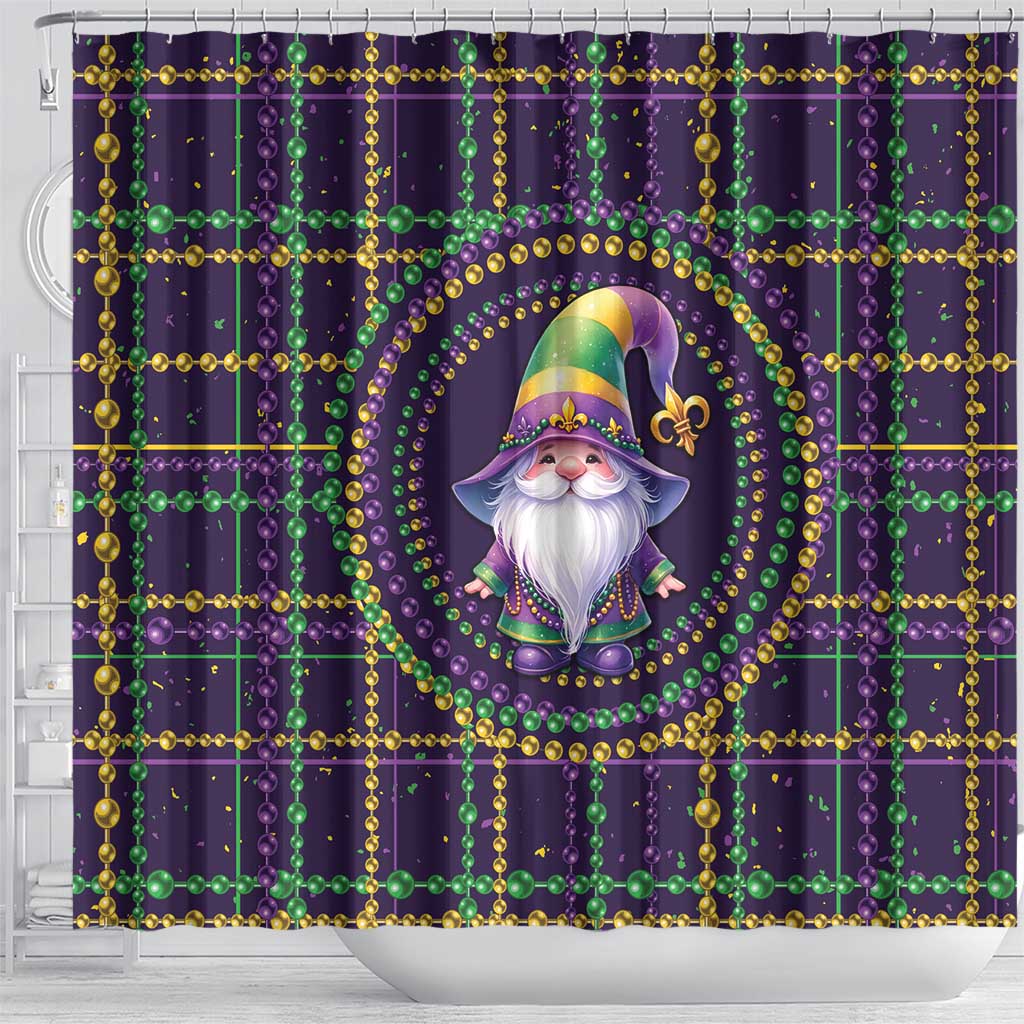 Mardi Gras Gnome Shower Curtain Beads Fleur de lis Symbol LT9