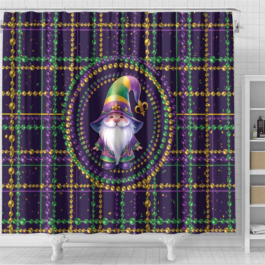 Mardi Gras Gnome Shower Curtain Beads Fleur de lis Symbol LT9
