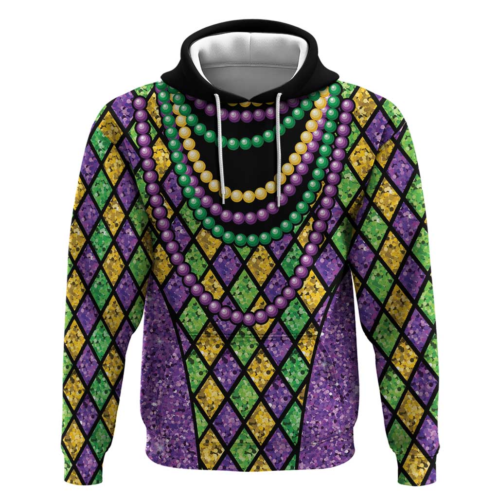 Mardi Gras Strings of Beads Hoodie LT9