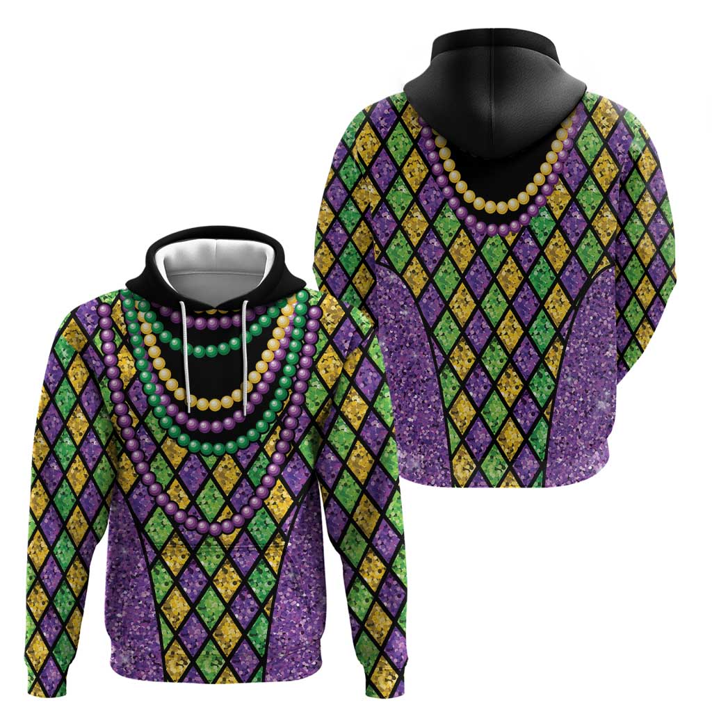 Mardi Gras Strings of Beads Hoodie LT9