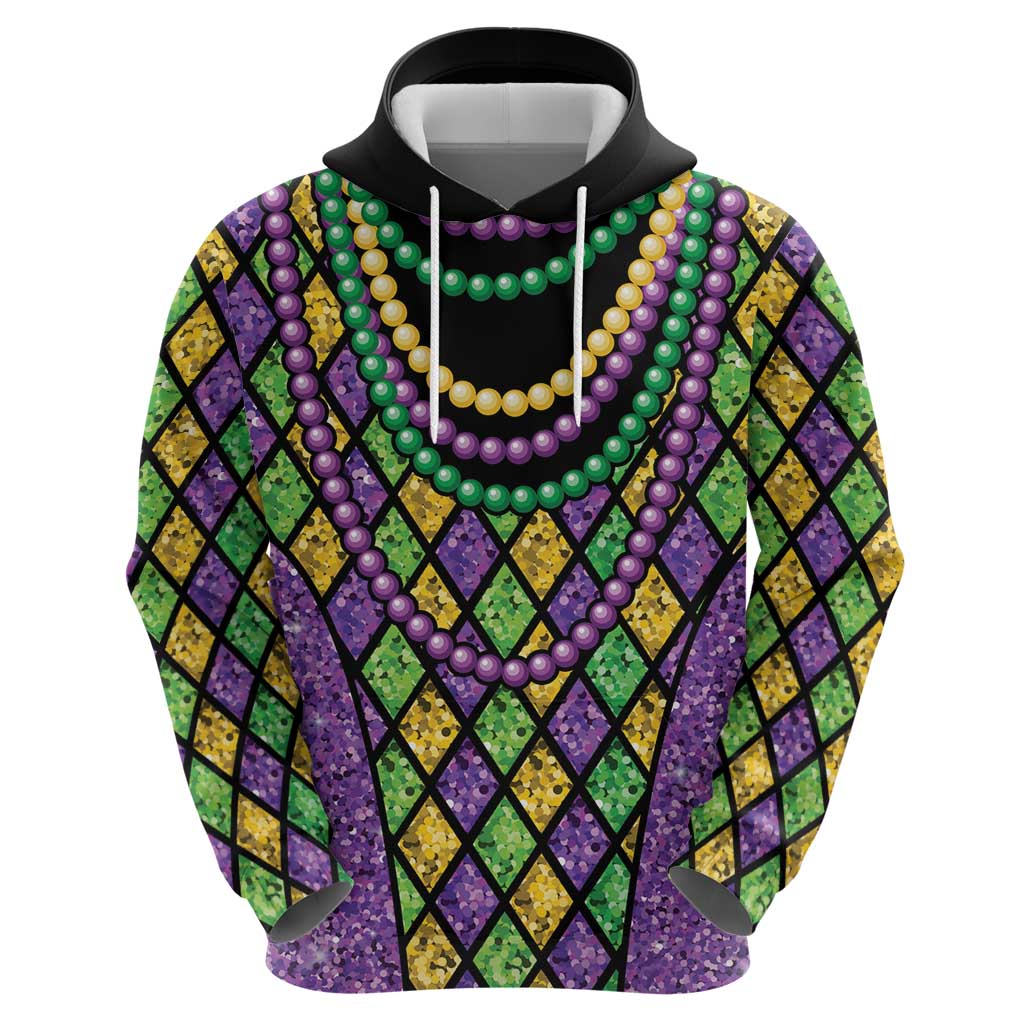 Mardi Gras Strings of Beads Hoodie LT9