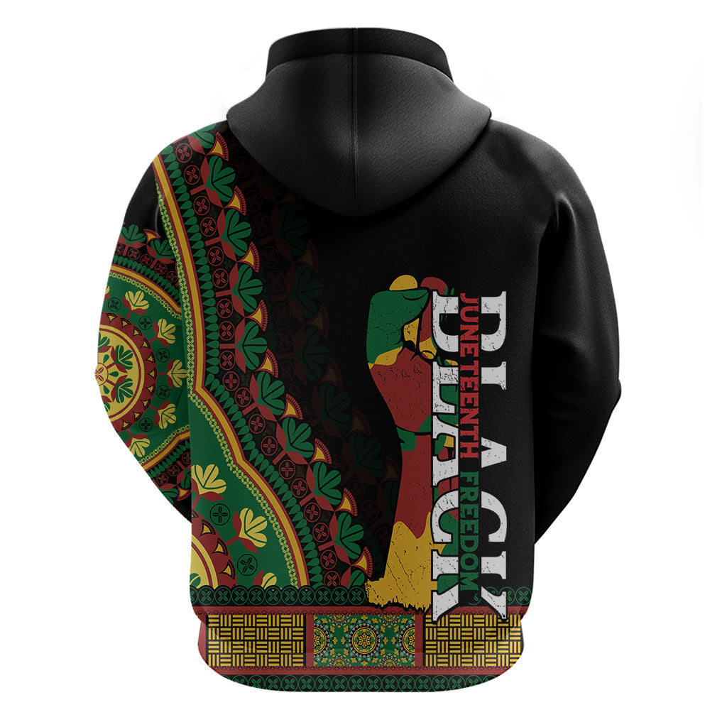 Jundteenth Hoodie Black Jundteenth Freedom Africa Pattern LT9