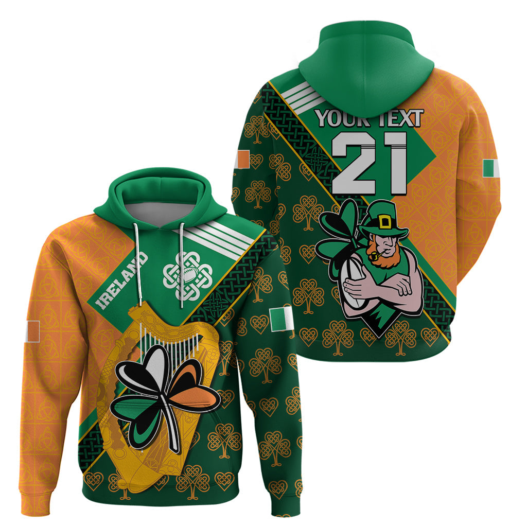 Custom Ireland Rugby Hoodie Go Irish Shamrock World Cup LT9