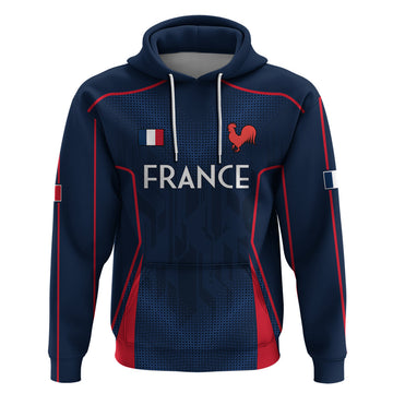 Custom France Rugby Hoodie Allez Les Bleus Go World Cup 2023 LT9
