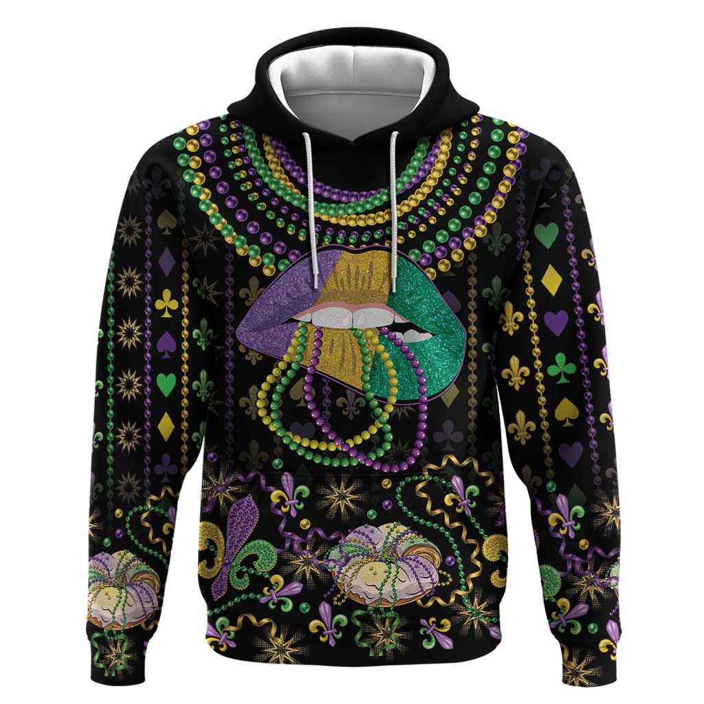 Mardi Gras Lips Queen Beads Hoodie LT9
