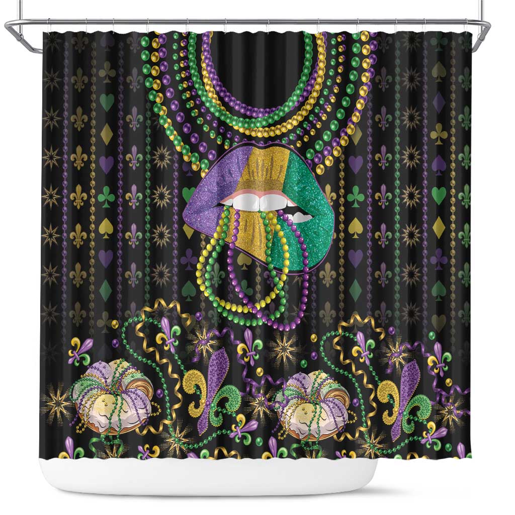 Mardi Gras Lips Queen Beads Shower Curtain LT9