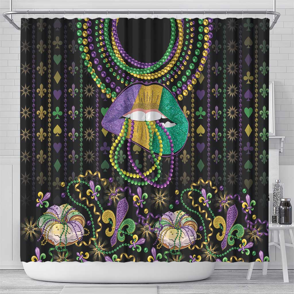 Mardi Gras Lips Queen Beads Shower Curtain LT9