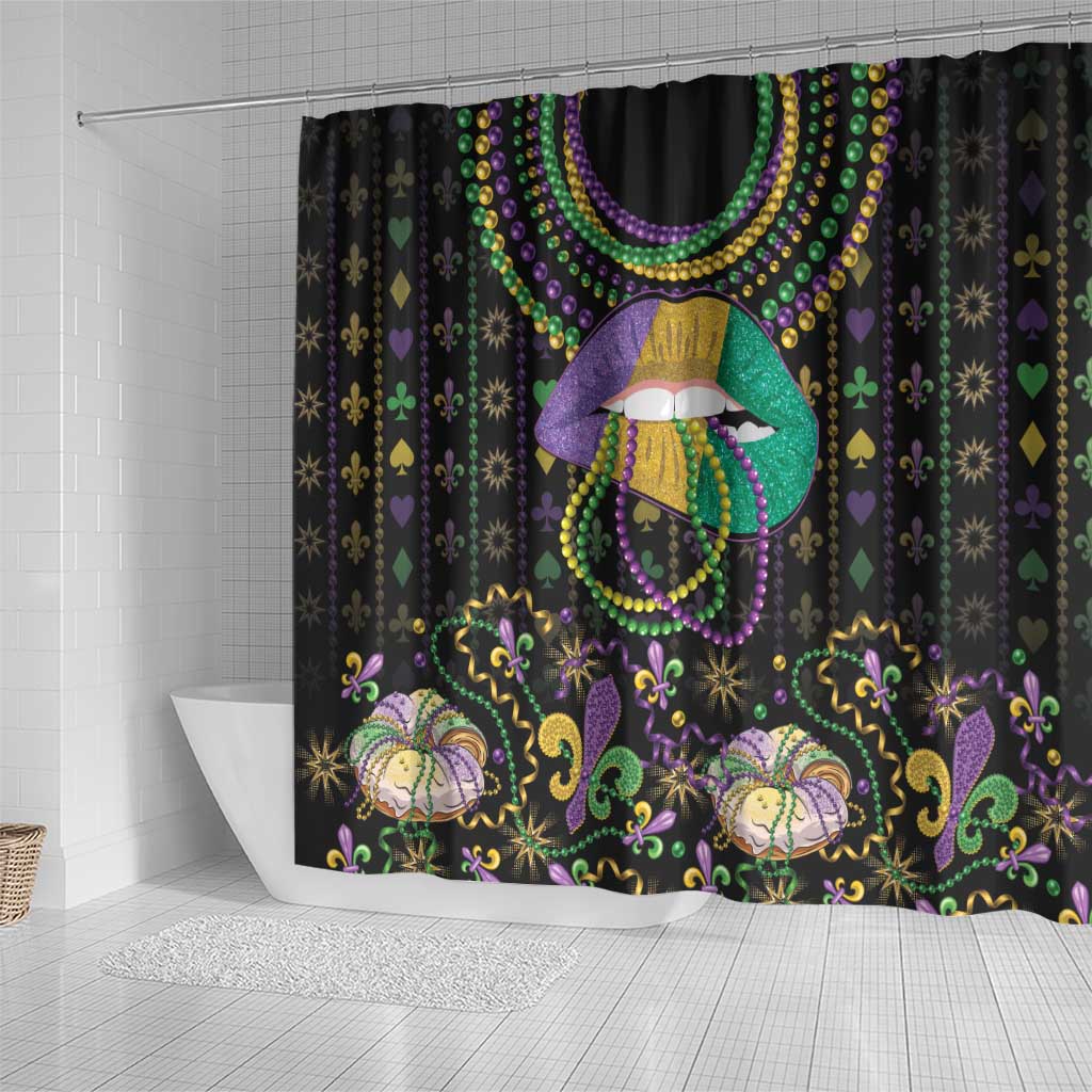 Mardi Gras Lips Queen Beads Shower Curtain LT9