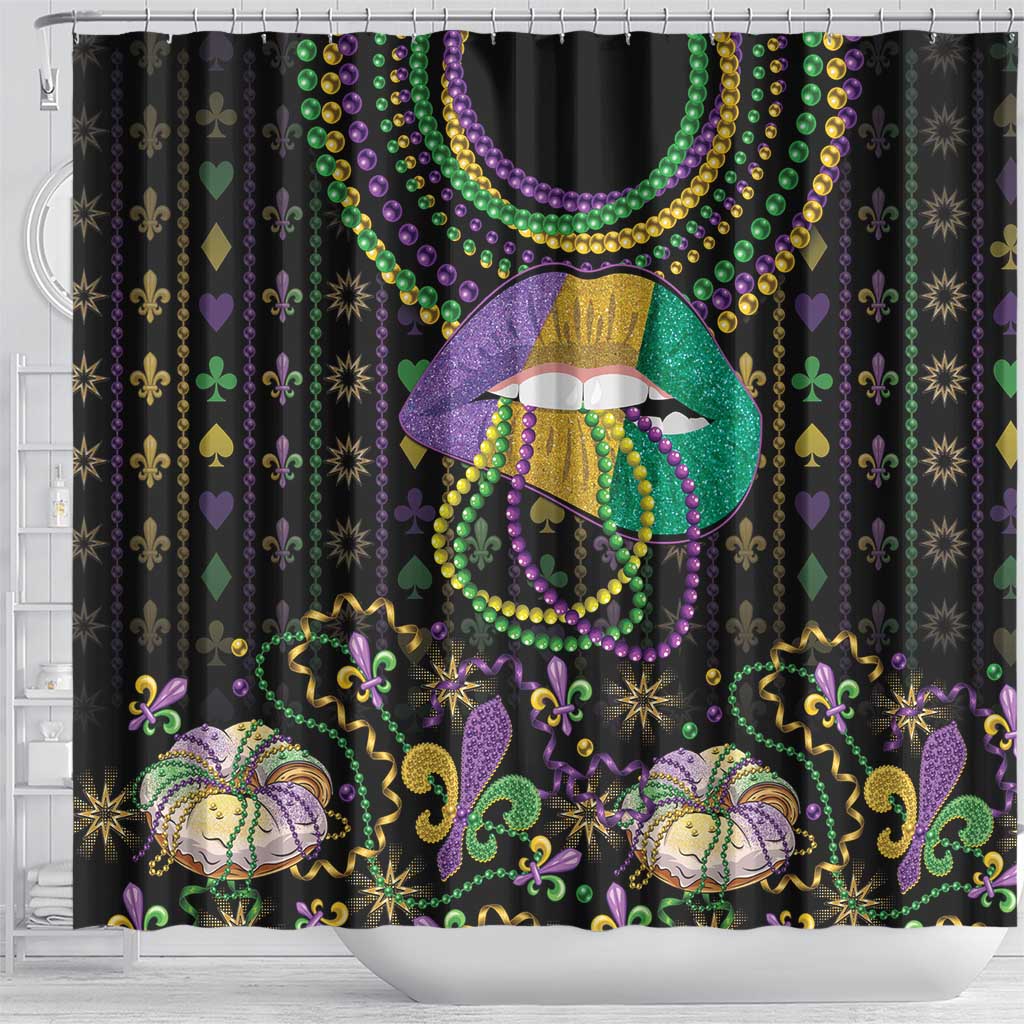 Mardi Gras Lips Queen Beads Shower Curtain LT9