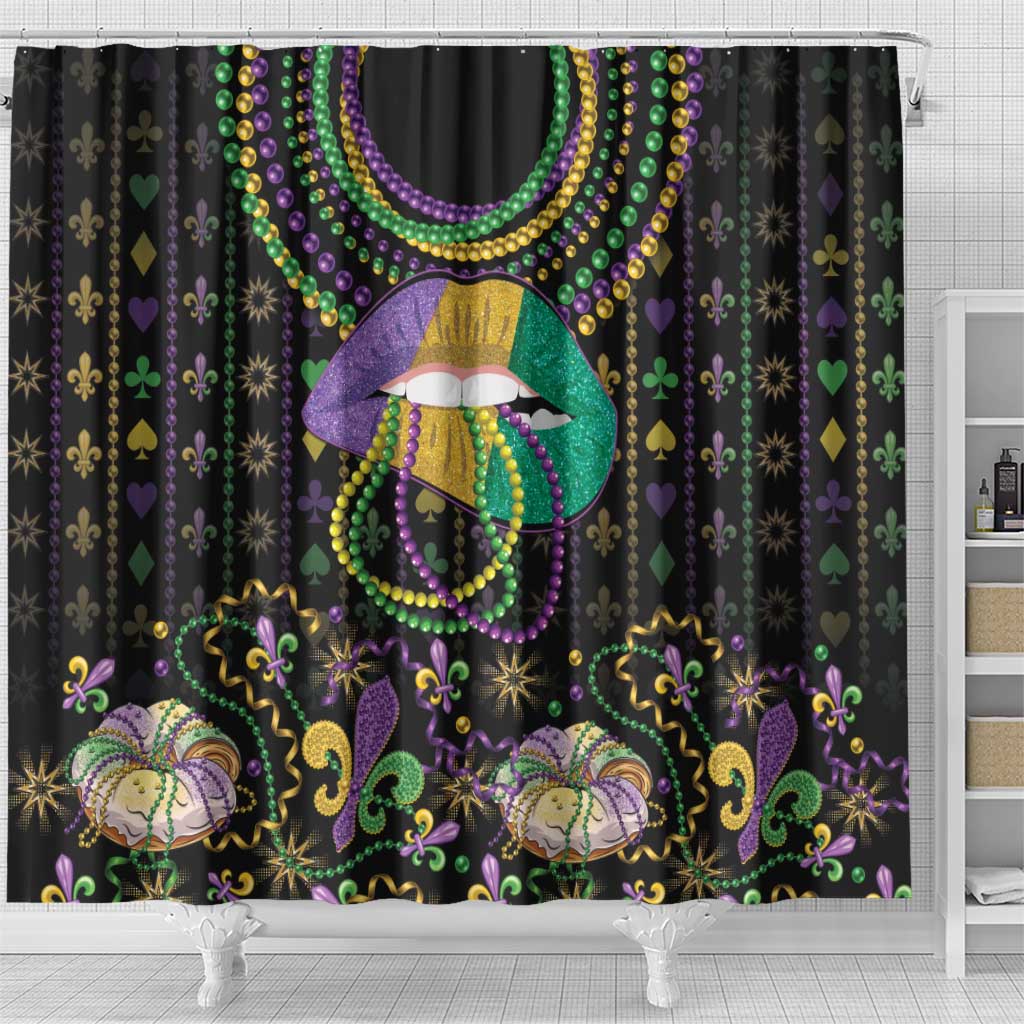 Mardi Gras Lips Queen Beads Shower Curtain LT9