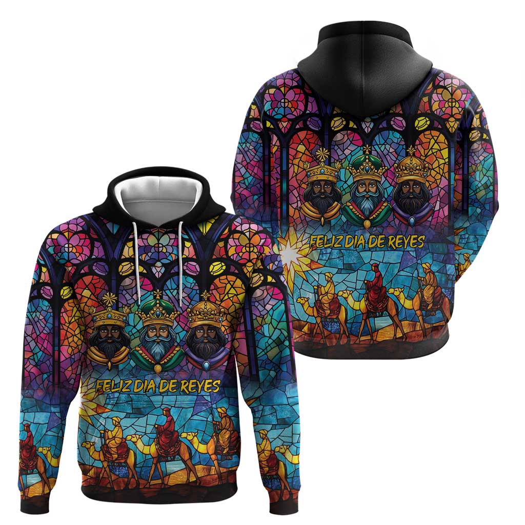 Epiphany Three Kings Day Hoodie Stained Glass Window Style LT9