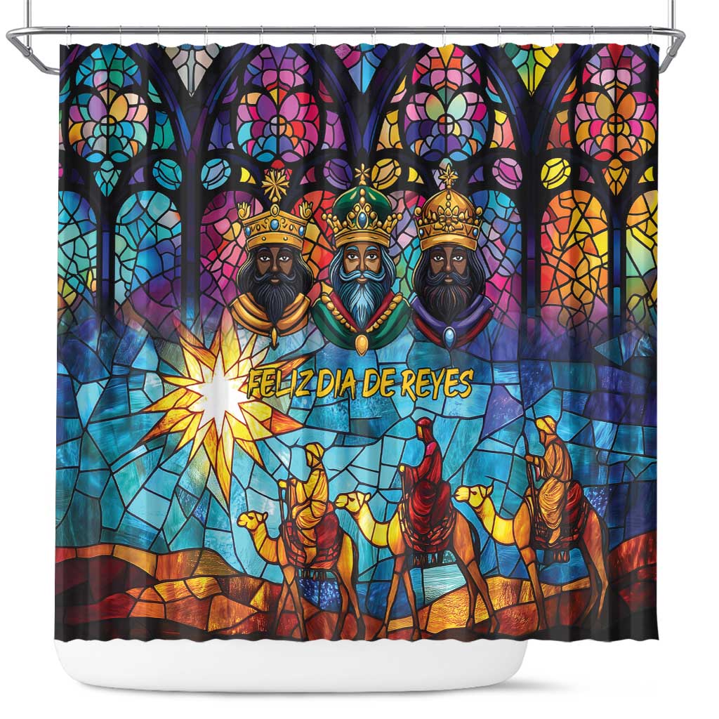 Epiphany Three Kings Day Shower Curtain Stained Glass Window Style LT9