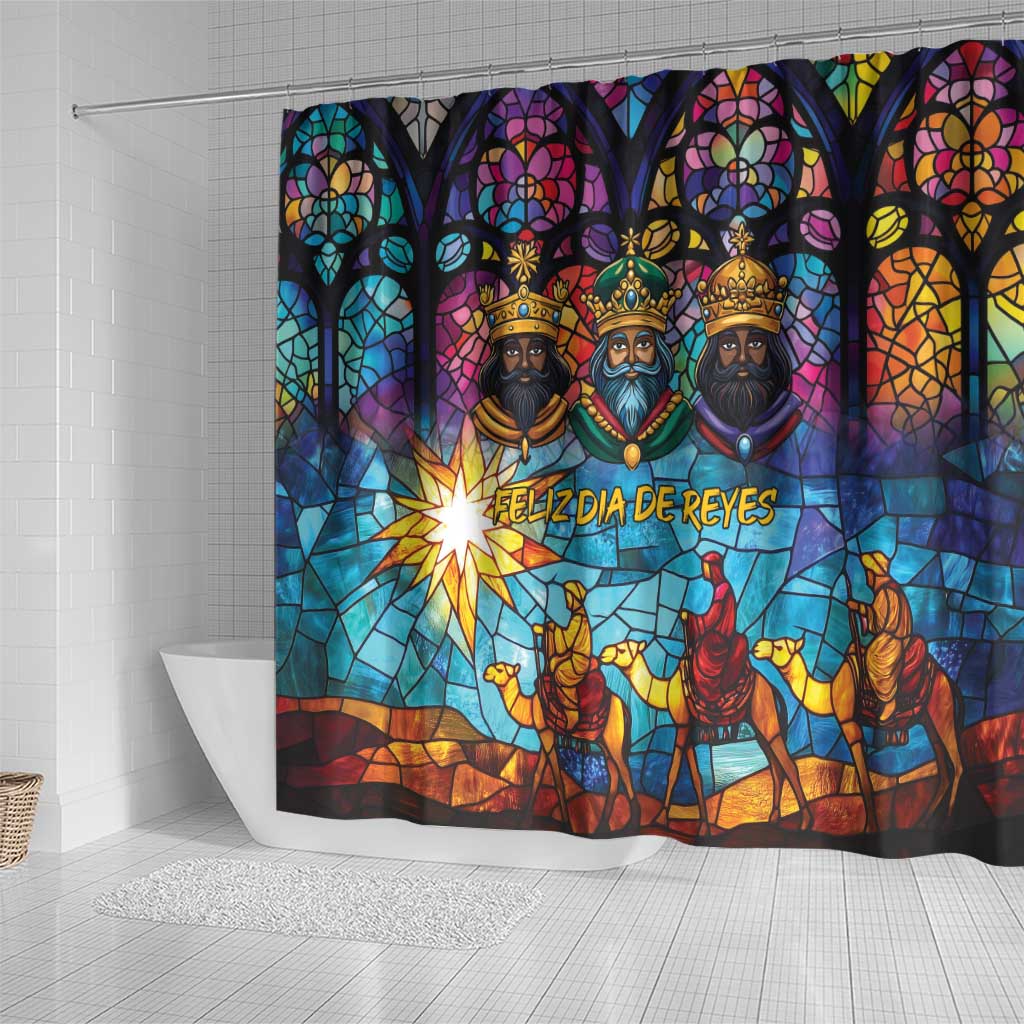 Epiphany Three Kings Day Shower Curtain Stained Glass Window Style LT9