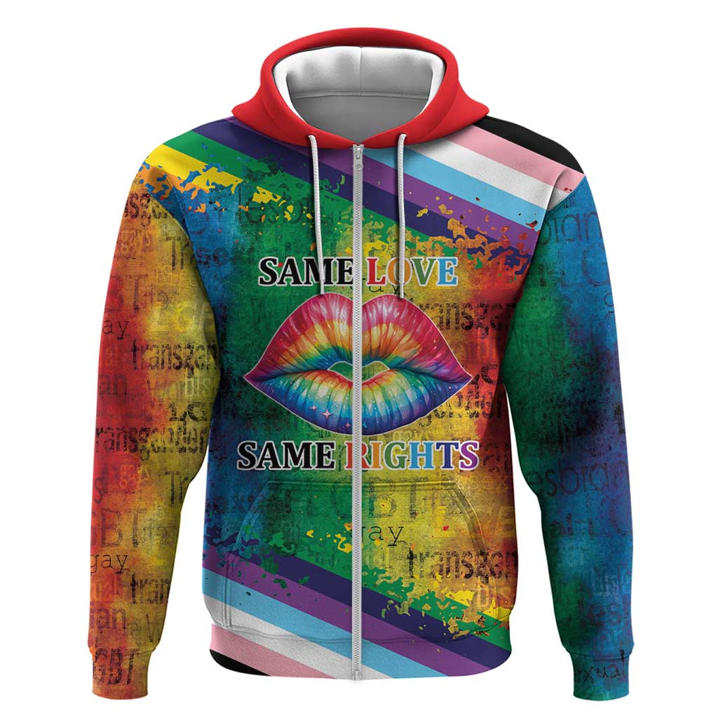 Beautiful Rainbow Lips Kiss Hoodie LGBTQ Same Love Same Rights LT9