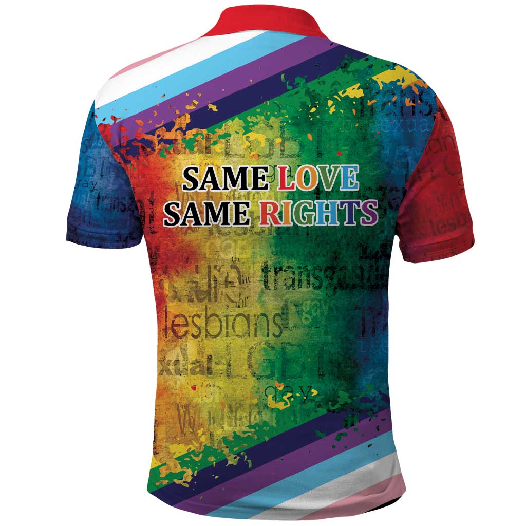 Beautiful Rainbow Lips Kiss Polo Shirt LGBTQ Same Love Same Rights LT9