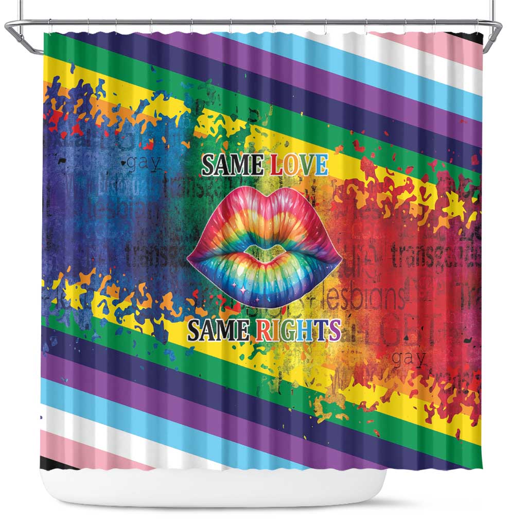 Beautiful Rainbow Lips Kiss Shower Curtain LGBTQ Same Love Same Rights LT9