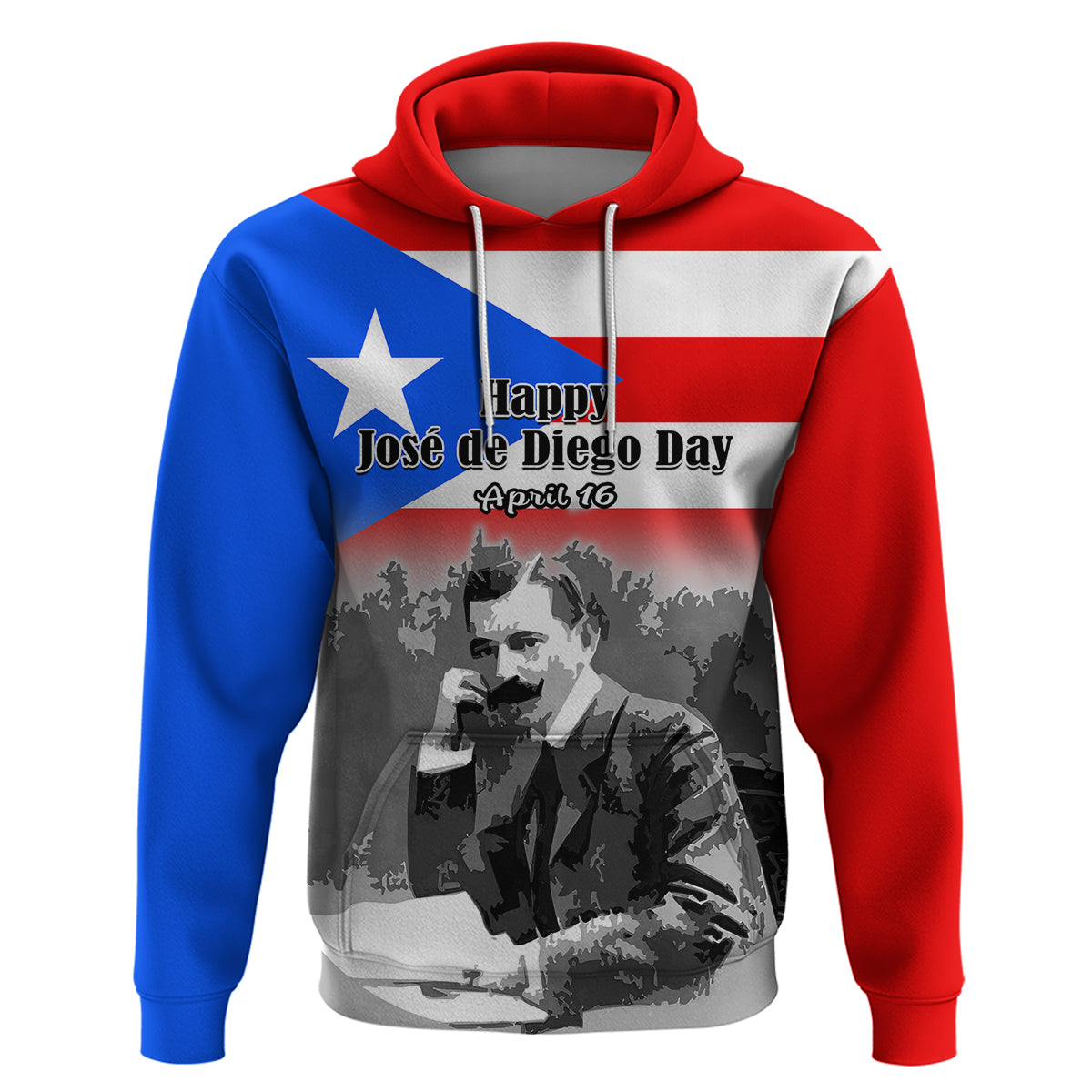 Custom Puerto Rico Hoodie Happy Jose de Diego Day LT14