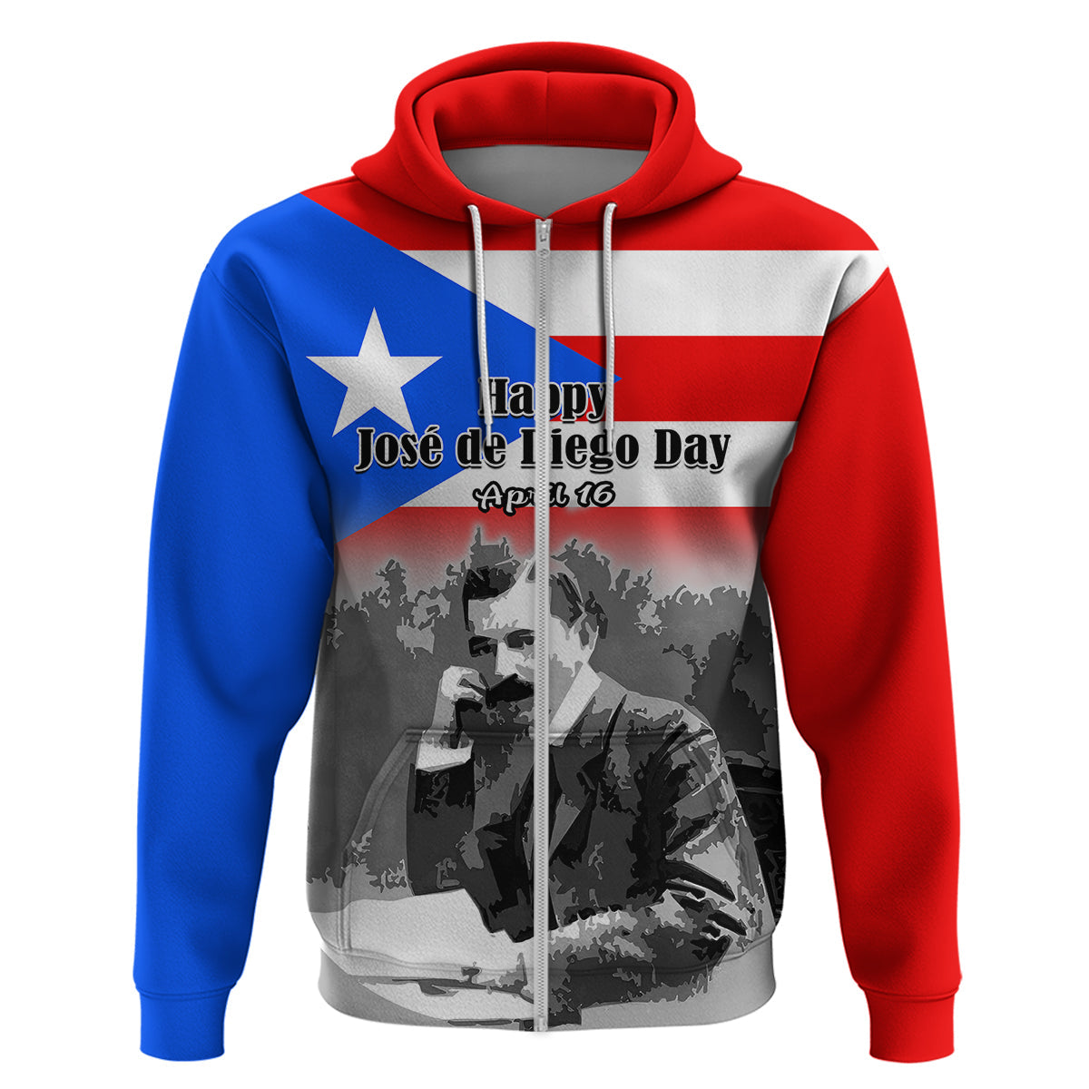Custom Puerto Rico Hoodie Happy Jose de Diego Day LT14