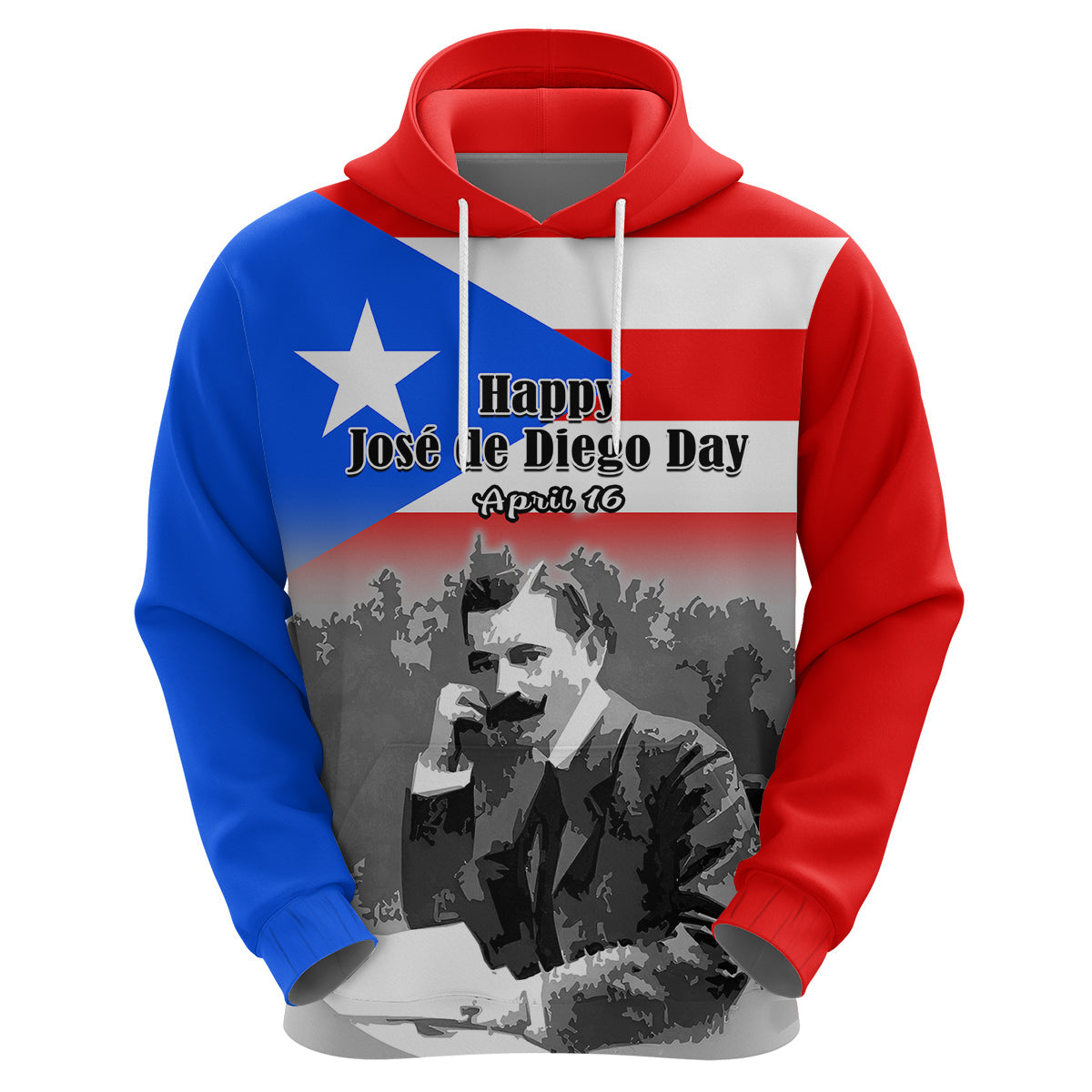 Custom Puerto Rico Hoodie Happy Jose de Diego Day LT14