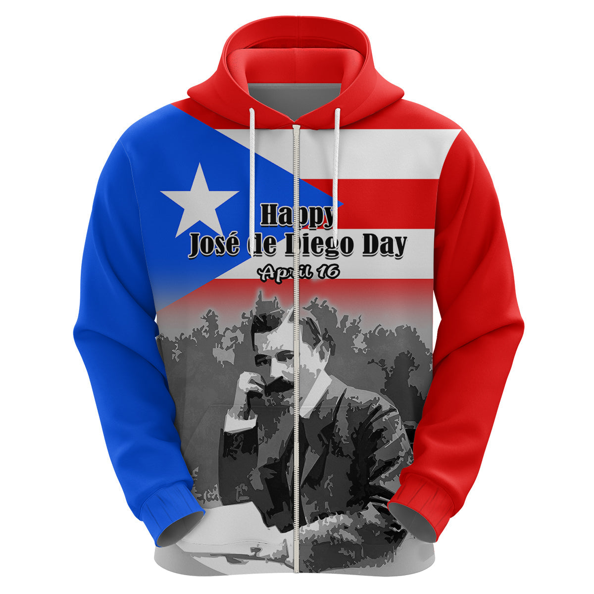 Custom Puerto Rico Hoodie Happy Jose de Diego Day LT14