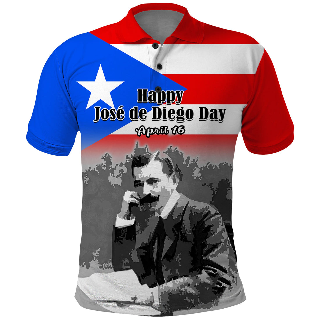 Puerto Rico Polo Shirt Happy Jose de Diego Day LT14