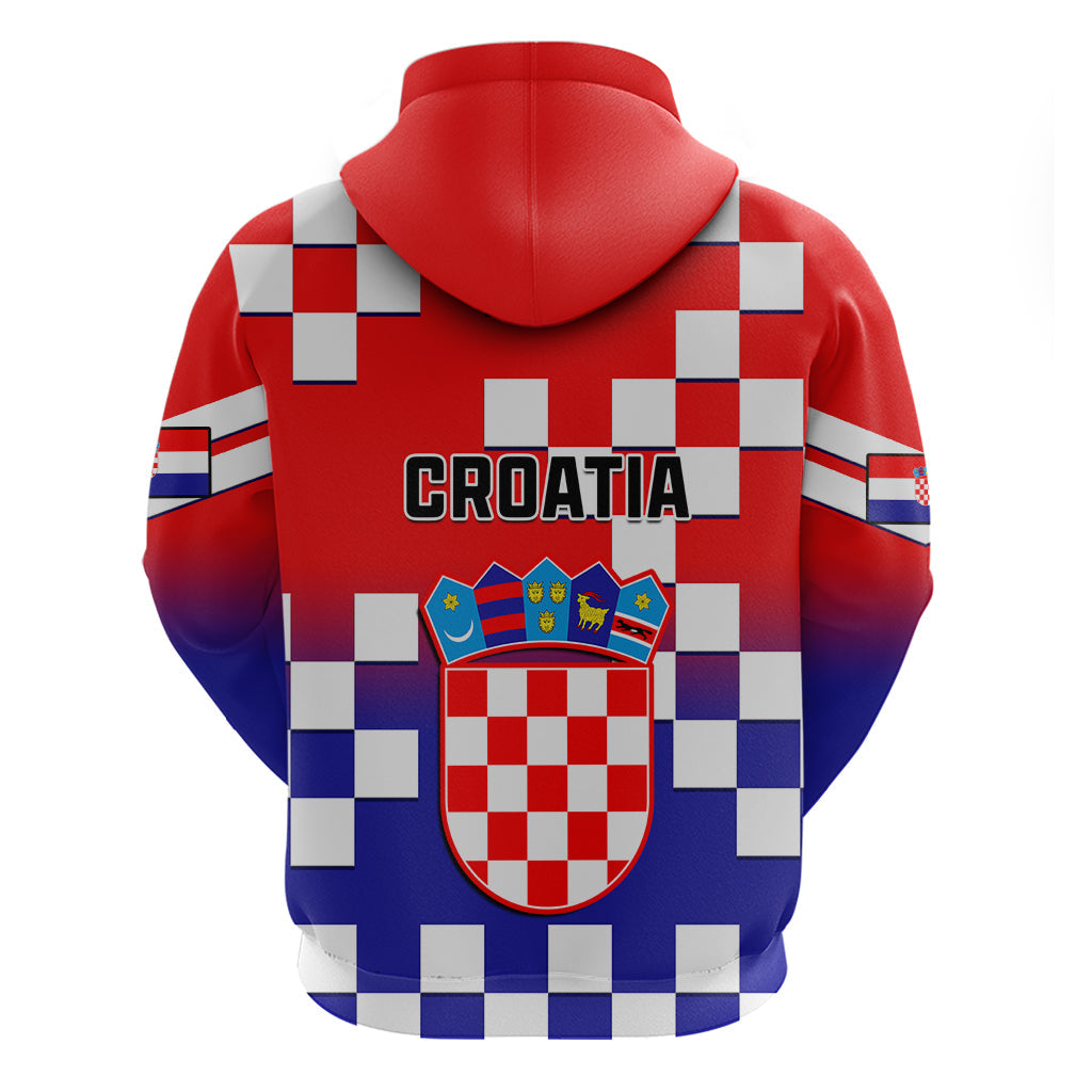 Croatia Hoodie Hrvatska Checkerboard Gradient Style LT14