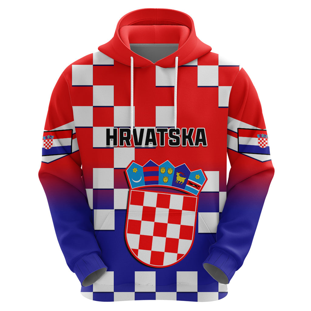 Croatia Hoodie Hrvatska Checkerboard Gradient Style LT14